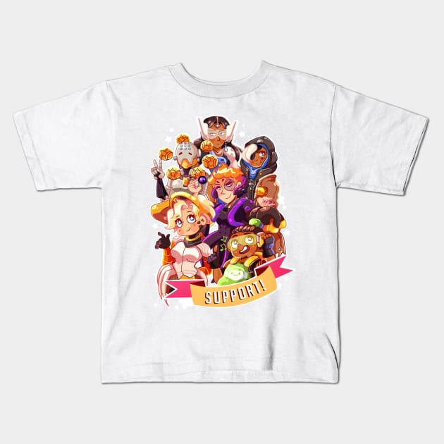 Overwatch - Support Heroes! Kids T-Shirt by Sebbdraws